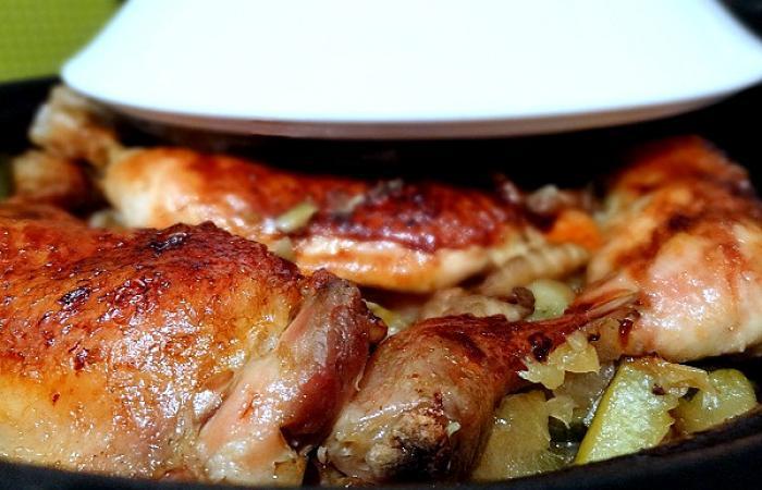 Rgime Dukan (recette minceur) : Poulet aux lgumes confits #dukan https://www.proteinaute.com/recette-poulet-aux-legumes-confits-9040.html