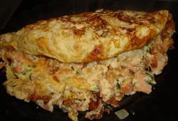 Recette Dukan : Omelette saumon fum, oignon, ciboulette