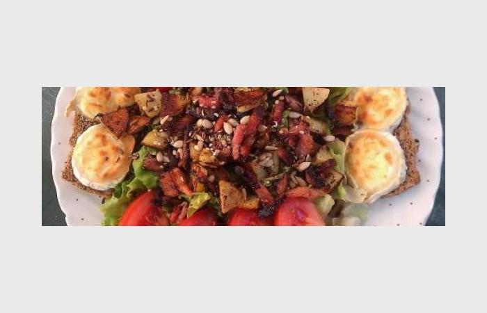 Rgime Dukan (recette minceur) : Salade de chvre chaud #dukan https://www.proteinaute.com/recette-salade-de-chevre-chaud-9581.html