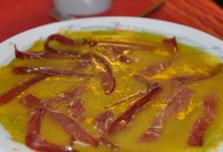 Recette Dukan : Velout de potiron et poireaux, lamelles de viande des grisons