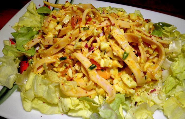 Rgime Dukan (recette minceur) : Salade de tagliatelles de poulet #dukan https://www.proteinaute.com/recette-salade-de-tagliatelles-de-poulet-10087.html