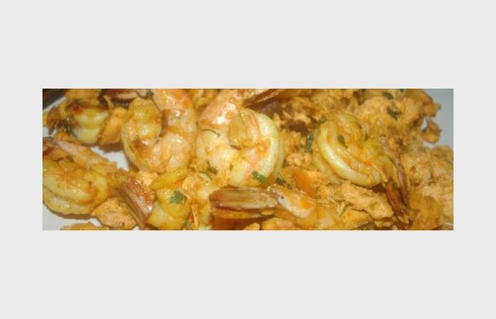 Rgime Dukan (recette minceur) : Saumon et crevettes sauts aux pices #dukan https://www.proteinaute.com/recette-saumon-et-crevettes-sautes-aux-epices-10107.html