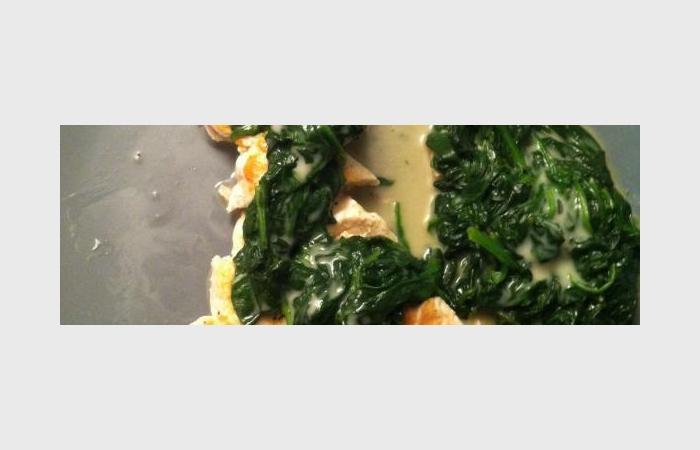 Régime Dukan (recette minceur) : Poulet à la florentine #dukan https://www.proteinaute.com/recette-poulet-a-la-florentine-10152.html