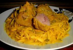 Recette Dukan : Curry doux de sot l'y laisse au céleri (façon spaghettis)