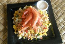 Photo Dukan Salade de poissons au pain de son jaune (curcuma)