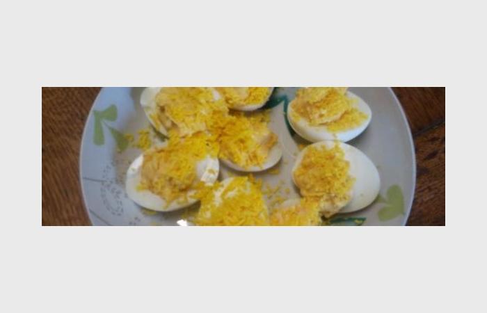 Régime Dukan (recette minceur) : Oeufs mimosa au tarama #dukan https://www.proteinaute.com/recette-oeufs-mimosa-au-tarama-10542.html