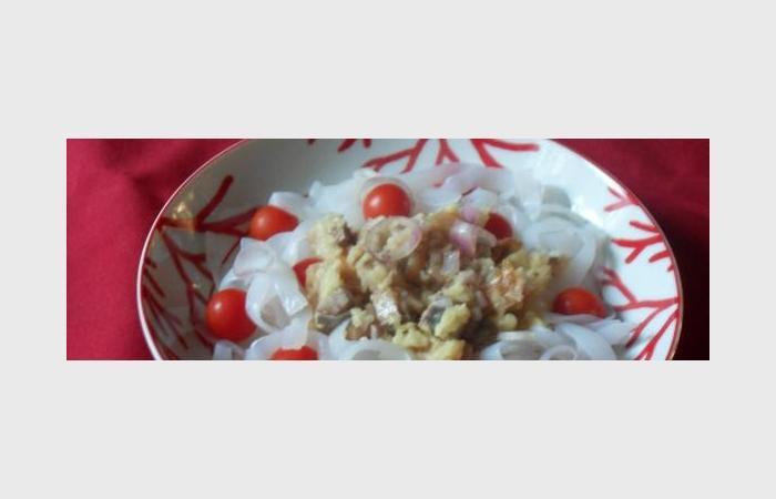 Rgime Dukan (recette minceur) : Salade de konjac aux hareng fum #dukan https://www.proteinaute.com/recette-salade-de-konjac-aux-hareng-fume-10962.html