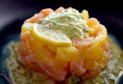 Recette Dukan : Tartare de tomate ananas et saumon au pesto