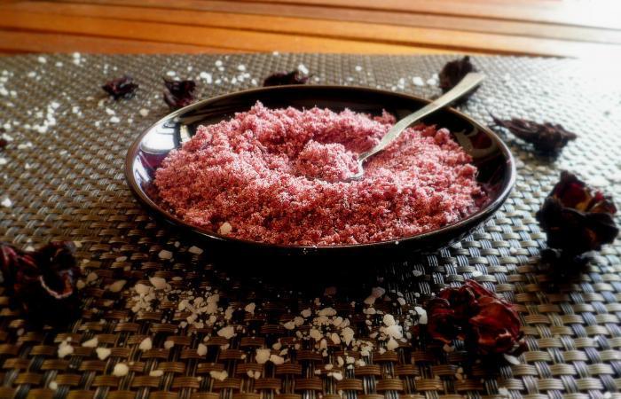 R�gime Dukan (recette minceur) : Fleur de mer rouge (sel � l'hibiscus) #dukan https://www.proteinaute.com/recette-fleur-de-mer-rouge-sel-a-l-hibiscus-11130.html