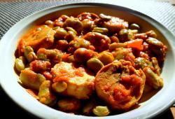 Recette Dukan : Poulet cendré aux fèves sauce curry rouge