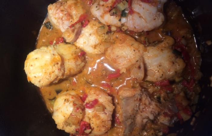 Régime Dukan (recette minceur) : Lotte ensoleillée #dukan https://www.proteinaute.com/recette-lotte-ensoleillee-11391.html