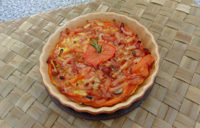 Régime Dukan (recette minceur) : Tarte aux tomates et allumettes fumées #dukan https://www.proteinaute.com/recette-tarte-aux-tomates-et-allumettes-fumees-11549.html