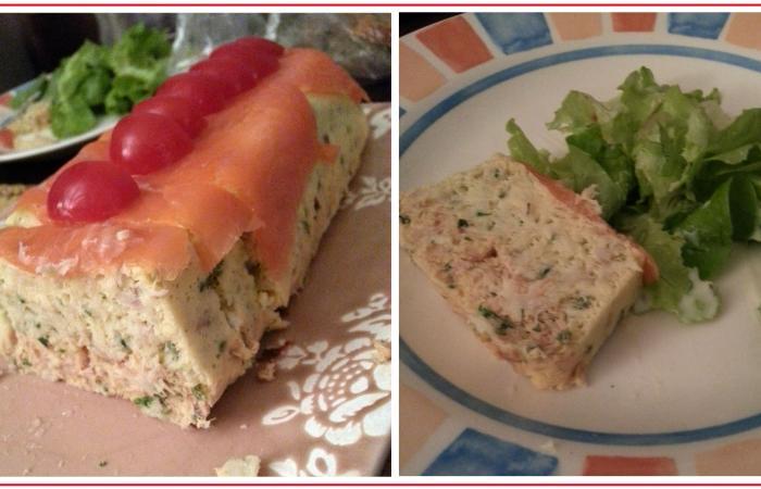 Régime Dukan (recette minceur) : Terrine bicolore saumon/cabillaud #dukan https://www.proteinaute.com/recette-terrine-bicolore-saumon-cabillaud-11587.html