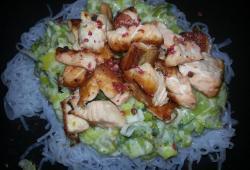 Photo Dukan Spaghetti de konjac au saumon et baies roses