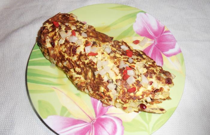 Omelette au c�leri rave et goji 
