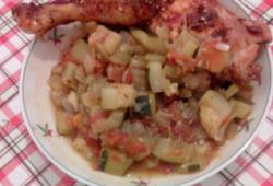 Recette Dukan : Cuisse de Poulet � la Mexicaine et ratatouille