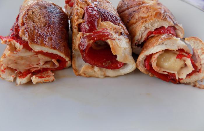 R�gime Dukan (recette minceur) : Roul� de poulet au poivron et fromage #dukan https://www.proteinaute.com/recette-roule-de-poulet-au-poivron-et-fromage-12029.html