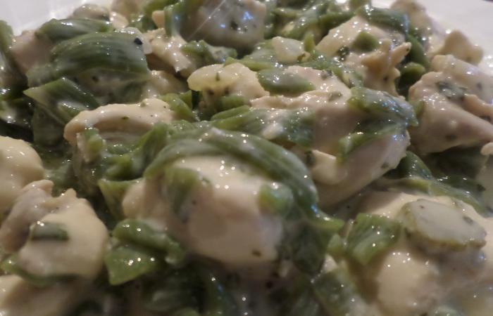Régime Dukan (recette minceur) : Veau en crème et Tagliatelles Epinards #dukan https://www.proteinaute.com/recette-veau-en-creme-et-tagliatelles-epinards-12041.html