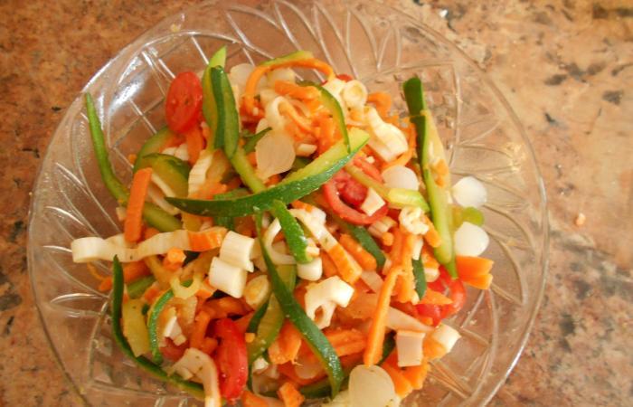 Rgime Dukan (recette minceur) : Salade de lgumes au surimi #dukan https://www.proteinaute.com/recette-salade-de-legumes-au-surimi-12052.html