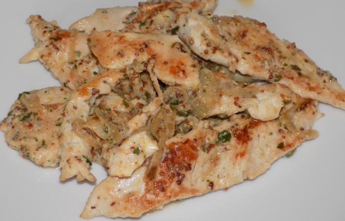 Escalopes de dinde sauce moutarde en grains