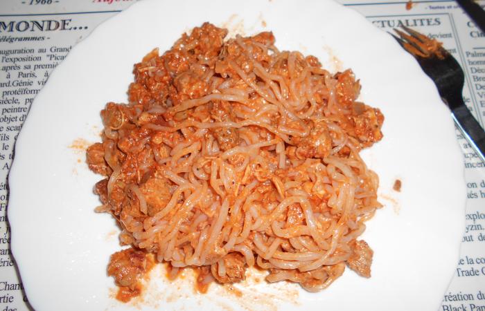 R�gime Dukan (recette minceur) : Spaghetti au veau #dukan https://www.proteinaute.com/recette-spaghetti-au-veau-12633.html