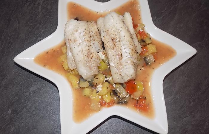 R�gime Dukan (recette minceur) : Cabillaud sur lit de ratatouille express  #dukan https://www.proteinaute.com/recette-cabillaud-sur-lit-de-ratatouille-express-12647.html
