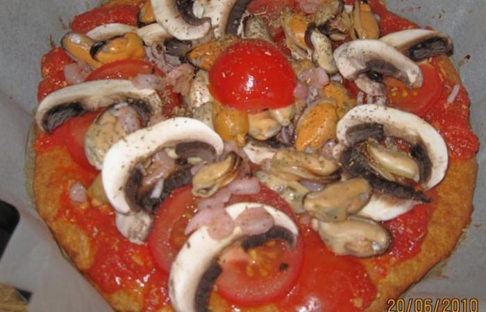 R�gime Dukan (recette minceur) : Pizza de la mer #dukan https://www.proteinaute.com/recette-pizza-de-la-mer-1265.html