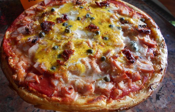 Régime Dukan (recette minceur) : Pizza Crêpe #dukan https://www.proteinaute.com/recette-pizza-crepe-12679.html
