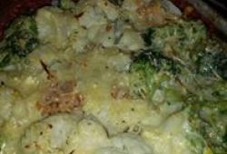 Recette Dukan : Gratin de chou-fleur et brocoli  aux crevettes
