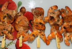 Recette Dukan : Brochettes saumon/crevettes