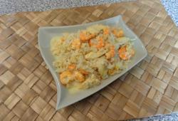 Recette Dukan : Riz de konjac aux crevettes/poulet/coco