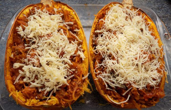 Régime Dukan (recette minceur) : Courge spaghetti bolognaise #dukan https://www.proteinaute.com/recette-courge-spaghetti-bolognaise-13155.html