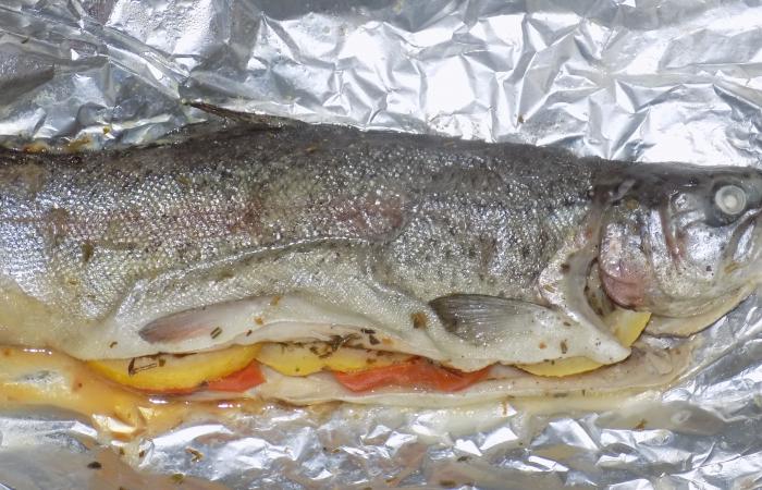 Régime Dukan (recette minceur) : Truite en papillotte au barbecue #dukan https://www.proteinaute.com/recette-truite-en-papillotte-au-barbecue-13197.html