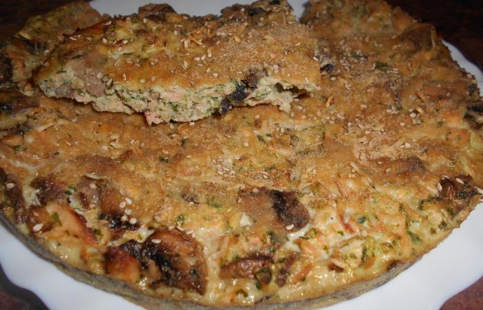Rgime Dukan (recette minceur) : Tortilla saumon-champignon #dukan https://www.proteinaute.com/recette-tortilla-saumon-champignon-13320.html