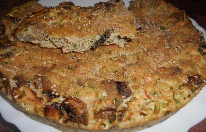 Régime Dukan (recette minceur) : Tortilla saumon-champignon #dukan https://www.proteinaute.com/recette-tortilla-saumon-champignon-13320.html