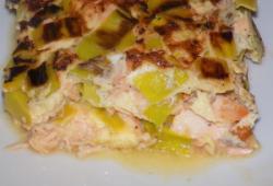 Recette Dukan : Omelette poireau-saumon