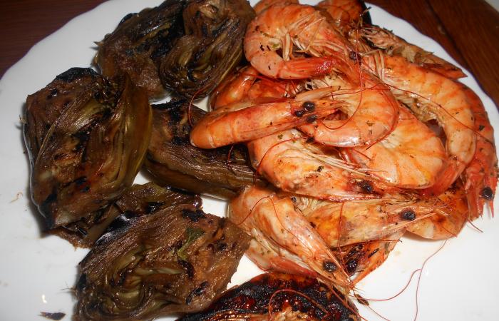 R�gime Dukan (recette minceur) : Crevette aux artichauts #dukan https://www.proteinaute.com/recette-crevette-aux-artichauts-13351.html