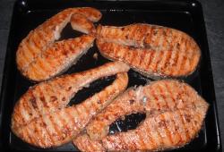 Photo Dukan Darnes de saumon marinées et grillées