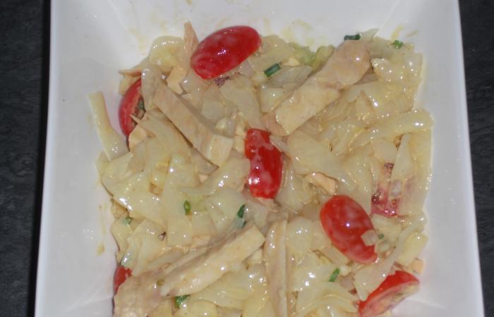 Régime Dukan (recette minceur) : Salade de tagliatelles de konjac au poulet #dukan https://www.proteinaute.com/recette-salade-de-tagliatelles-de-konjac-au-poulet-13432.html