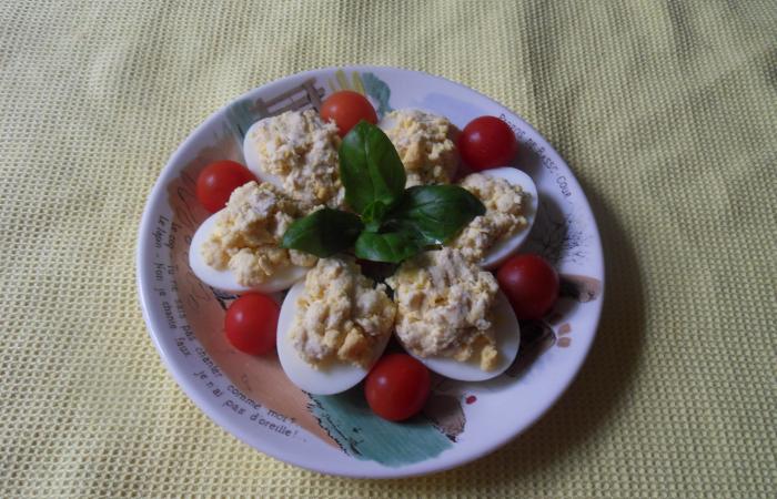 Oeufs farcis aux rillettes de poulet 