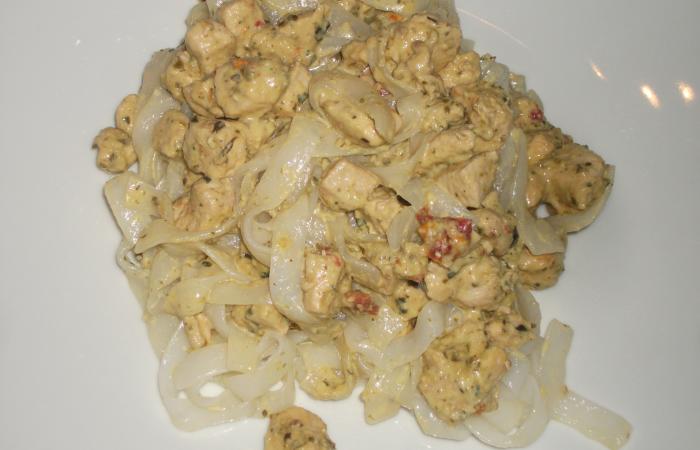 R�gime Dukan (recette minceur) : Tagliatelles de konjac au pesto et poulet #dukan https://www.proteinaute.com/recette-tagliatelles-de-konjac-au-pesto-et-poulet-13440.html