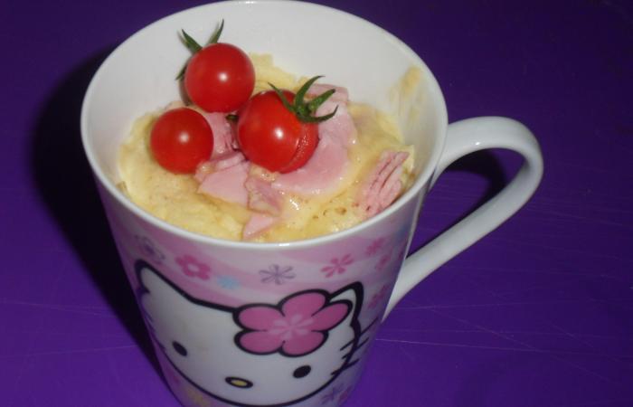 R�gime Dukan (recette minceur) : Mug cake jambon tomate cerise #dukan https://www.proteinaute.com/recette-mug-cake-jambon-tomate-cerise-13497.html