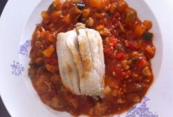 Photo Dukan Ballotines de raie sur lit de ratatouille