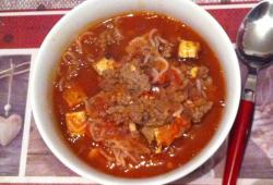 Recette Dukan : Soupe épicée 'tomate et boeuf'