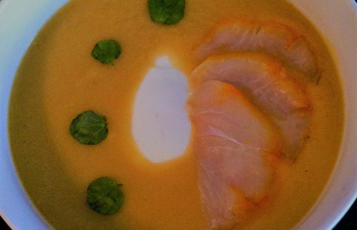 Oeuf poch� sur velout� de haddock au thermomix 