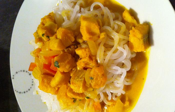 Curry de colin au lait de coco et konjacs