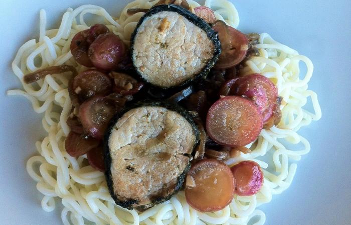 Filet mignon en cro�te d'algues et radis roses Dukan