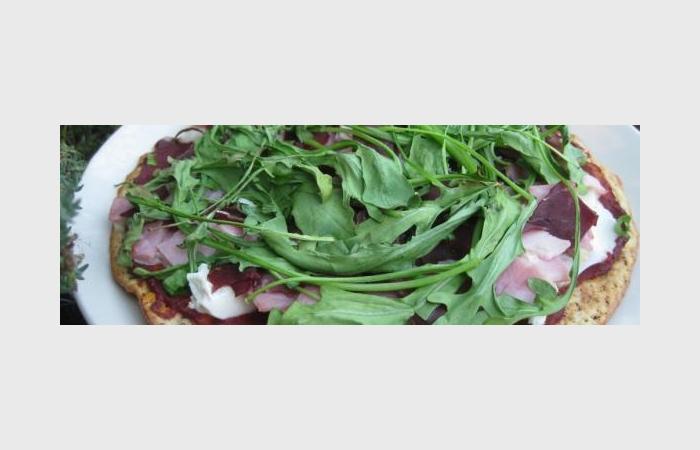 Rgime Dukan (recette minceur) : Pizza Rochetta #dukan https://www.proteinaute.com/recette-pizza-rochetta-1427.html