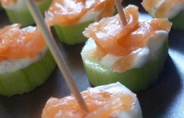 R�gime Dukan (recette minceur) : Canap� saumon � concombre #dukan https://www.proteinaute.com/recette-canape-saumon-concombre-1625.html