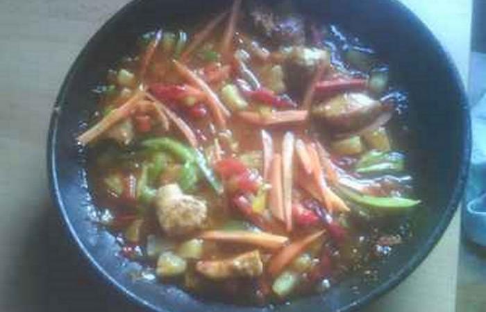 R�gime Dukan (recette minceur) : Poulet sauce aigre douce  #dukan https://www.proteinaute.com/recette-poulet-sauce-aigre-douce-2583.html